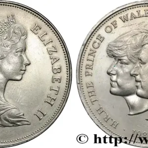 Prix Réduit ROYAUME-UNI 25 New Pence (1 Crown) mariage du Prince de Galles et de Lady Diana Spencer 1981 fwo_821079 Monde