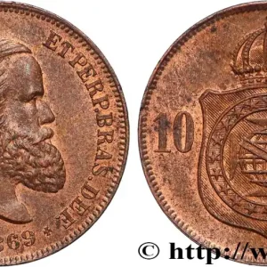 BRÉSIL - EMPIRE DU BRÉSIL - PIERRE II 10 Réis 1869 fwo_821268 Monde Vente Directe