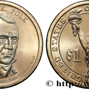 Original ÉTATS-UNIS D'AMÉRIQUE 1 Dollar Présidentiel James K. Polk tranche B 2009 Philadelphie fwo_824218 Monde