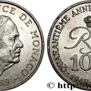 Expédié Aujourd’hui MONACO 100 Francs Rainier III 40e anniversaire de règne 1989 Paris fwo_832789 Monde