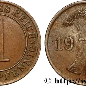 ALLEMAGNE 1 Reichspfennig gerbe de blé 1935 Karlsruhe fwo_834012 Monde Solde