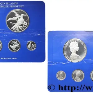 En Vogue ÎLES VIERGES BRITANNIQUES Série Proof 6 monnaies Jubilé d’argent Elisabeth II 1977 Franklin Mint fwo_838127 Monde