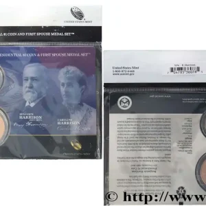 Usine Directe ÉTATS-UNIS D'AMÉRIQUE PRESIDENTIAL 1 Dollar - HARRISON - 1 monnaie et 1 médaille de l’épouse du Président n.d. fwo_838357 Monde