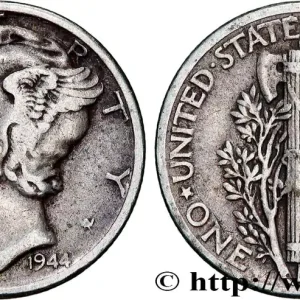 Nouvelle Collection ÉTATS-UNIS D'AMÉRIQUE 1 Dime Mercury 1944 Philadelphie fwo_838577 Monde