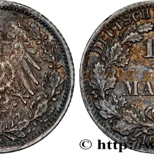 ALLEMAGNE 1/2 Mark Empire aigle impérial 1917 Berlin fwo_838710 Monde Certifié