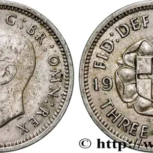 ROYAUME-UNI 3 Pence Georges VI 1937 fwo_838809 Monde Expédition Rapide