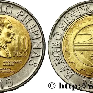 Populaire PHILIPPINES 10 Pisos Apolinario Marini et Andres Bonifacio / sceau de la Banque Centrale des Philippines 2010 fwo_840416 Monde