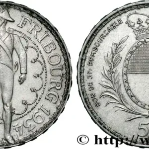 SUISSE 5 Francs, monnaie de Tir, Fribourg 1934 Le Locle fwo_840818 Monde Livraison Express