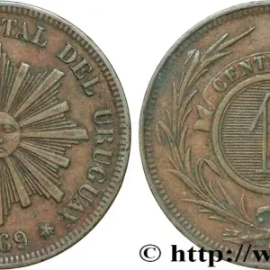 URUGUAY 1 Centesimo soleil 1869 Heaton fwo_841557 Monde Bon Marché