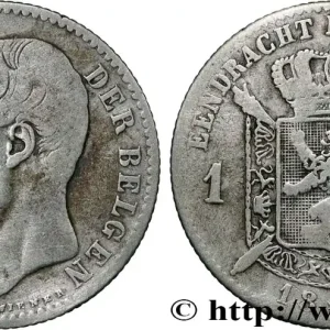 BELGIQUE 1 Frank (Franc) Léopold II légende flamande signature L WIENER 1887 fwo_843084 Monde Offre Spéciale