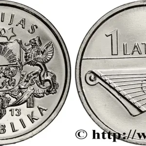 Seulement Aujourd’hui LETTONIE 1 Lats emblème / Kokle 2013 Staatliche Münzen Baden-Württemberg fwo_844538 Monde