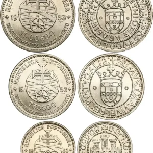 Prix Bas PORTUGAL Lot de trois monnaies 500, 750 et 1000 Escudos “découvertes et renaissance” 1983 fwo_850137 Monde