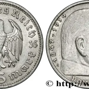 ALLEMAGNE 5 Reichsmark Maréchal Paul von Hindenburg 1935 Berlin fwo_850986 Monde Édition Limitée