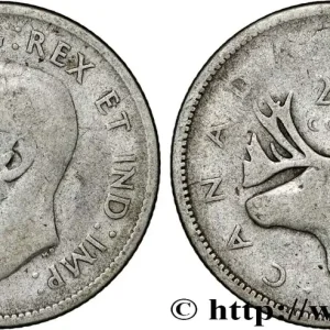 CANADA 25 Cents Georges VI 1937 fwo_851828 Monde Populaire