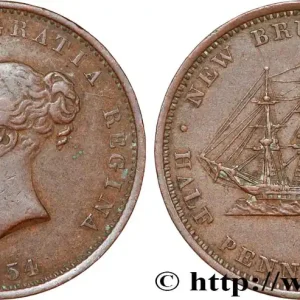 CANADA - NOUVEAU BRUNSWICK 1/2 Penny Victoria 1854 fwo_851836 Monde Marque