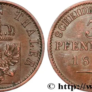 ALLEMAGNE - PRUSSE 3 Pfenninge 1869 Berlin fwo_851871 Monde Fait Main