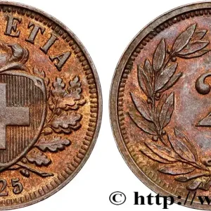 Marque SUISSE 2 Centimes (Rappen) croix suisse 1925 Berne - B fwo_816134 Monde