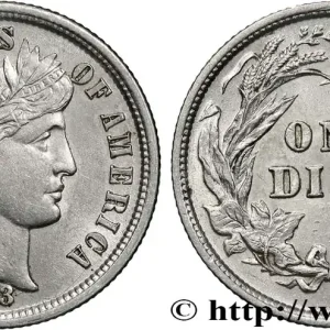 ÉTATS-UNIS D'AMÉRIQUE 1 Dime Barber 1893 Philadelphie fwo_849466 Monde Usine Directe