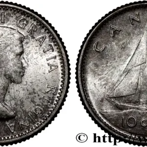 Satisfait Ou Remboursé CANADA 10 Cents Elisabeth II 1956 fwo_808071 Monde