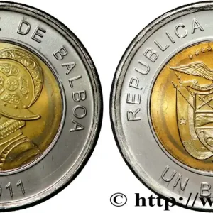 PANAMA 1 Balboa Vasco Nunez de Balboa / armes nationales variété tranche B 2011 fwo_839858 Monde Achat Immédiat