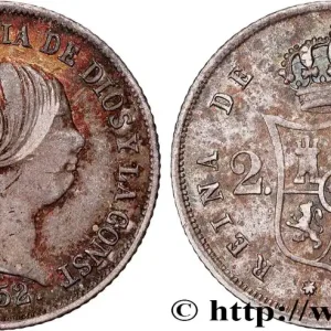 Retour Gratuit ESPAGNE 2 Reales Isabelle II 1852 Séville fwo_842108 Monde
