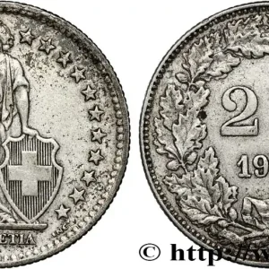 SUISSE 2 Francs Helvetia 1953 Berne fwo_852235 Monde Achat Immédiat