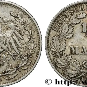 Populaire ALLEMAGNE 1/2 Mark Empire aigle impérial 1907 Munich - D fwo_852284 Monde