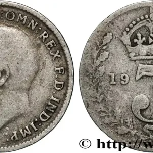 Authentique ROYAUME-UNI 3 Pence Georges V 1917 fwo_852286 Monde