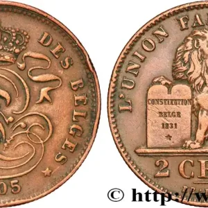 BELGIQUE 2 Centimes Léopold II légende française 1905 fwo_852367 Monde Prix Choc