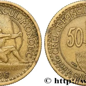 Remise MONACO 50 Centimes émission du Crédit Foncier de Monaco 1926 Poissy fwo_852423 Monde