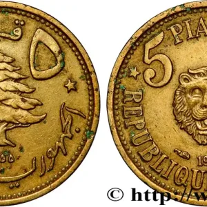 Meilleur Prix LIBAN - TROISIÈME RÉPUBLIQUE 5 Piastres, frappe courante 1955 Paris fwo_852477 Monde