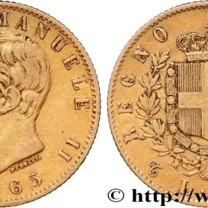 OR, PALLADIUM ET PLATINE INVESTISSEMENT 20 Lire Victor Emmanuel II 1865 Turin fwo_852881 Monde Livraison Gratuite