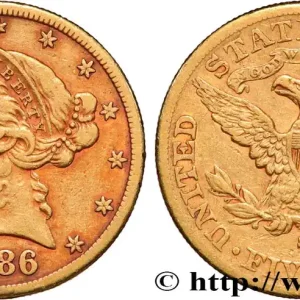 Garantie Incluse OR, PALLADIUM ET PLATINE INVESTISSEMENT 5 Dollars "Liberty" 1886 San Francisco fwo_852886 Monde