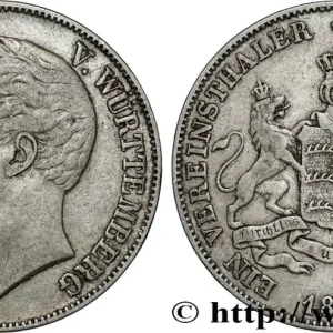 Prix Cassé ALLEMAGNE - ROYAUME DE WURTTEMBERG - GUILLAUME I 1 Thaler 1857 Stuttgart fwo_851809 Monde