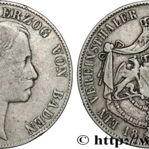 Original ALLEMAGNE - GRAND-DUCHÉ DE BADE - FRÉDÉRIC Ier Thaler 1859 fwo_851815 Monde