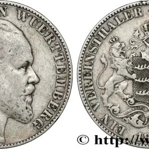 ALLEMAGNE - ROYAUME DE WURTEMBERG - CHARLES Ier 1 Thaler 1866 Stuttgart fwo_851896 Monde Meilleure Vente