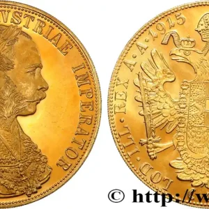 Haute Qualité OR, PALLADIUM ET PLATINE INVESTISSEMENT 4 Ducats, refrappe moderne François Joseph 1915 fwo_855714 Monde