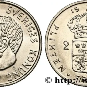 SUÈDE 2 Kronor Gustave VI Adolphe 1971 fwo_482962 Monde Authentique