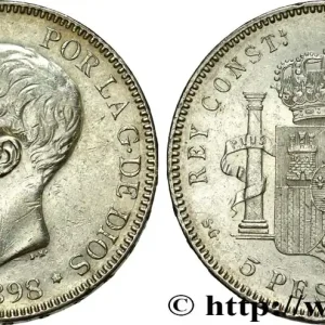 Offre Limitée ESPAGNE 5 Pesetas Alphonse XIII 3e type 1898 Madrid fwo_489526 Monde