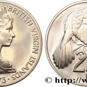 ÎLES VIERGES BRITANNIQUES 25 Cents Proof Coulicou manioc 1975 Franklin Mint fwo_521413 Monde Acheter Direct