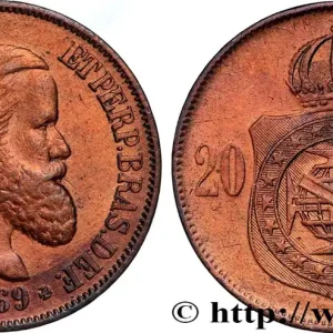 Garantie Incluse BRÉSIL 20 Réis Pierre II 1869 fwo_821271 Monde
