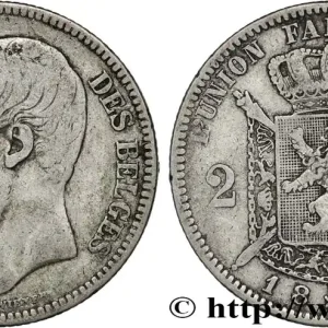 Offre Limitée BELGIQUE 2 Francs Léopold II légende française 1867 fwo_831959 Monde