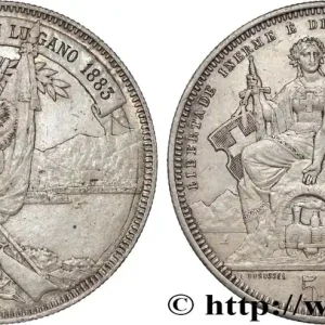 SUISSE 5 Francs, concours de Tir de Lugano 1883 fwo_833272 Monde Livraison Mondiale