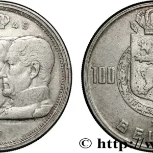 BELGIQUE 100 Franken (Francs) bustes des quatre rois de Belgique, légende flamande 1949 fwo_839338 Monde Achetez Aujourd’hui