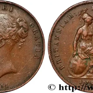 ROYAUME-UNI 1 Penny Victoria “tête jeune” 1854 fwo_853694 Monde Retour Gratuit