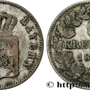 ALLEMAGNE - BAVIÈRE 6 Kreuzer écu bavarois 1852 Munich fwo_853702 Monde Garantie Incluse