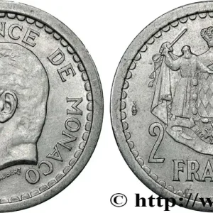 Original MONACO 2 Francs Louis II (1943) Paris fwo_853756 Monde