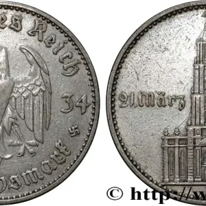 Usine Directe ALLEMAGNE 2 Reichsmark Commémoration du serment du 21 mars 1933 en l’église de la garnison de Potsdam 1934 Berlin fwo_853759 Monde