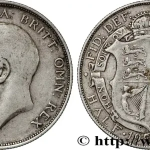 ROYAUME-UNI 1/2 Crown Georges V 1913 Londres fwo_853777 Monde Achetez Aujourd’hui