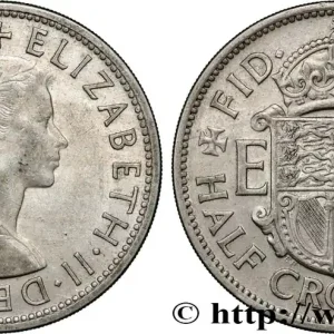 Offre Exclusive ROYAUME-UNI 1/2 Crown Élisabeth II 1957 fwo_853787 Monde